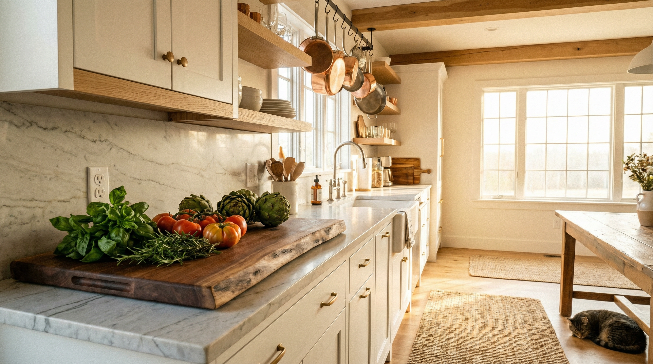 Cutting board in kitchen